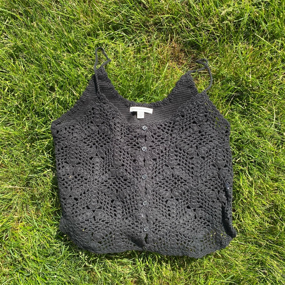 American Eagle crochet tank XS